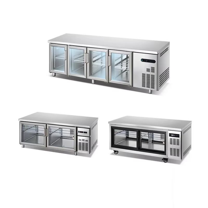 Commercial Kitchen Worktops - 業務用ワークトップ冷蔵庫冷凍庫、急速冷却、省エネ、ステンレス製、キッチン、ラボ、カスタム対応
