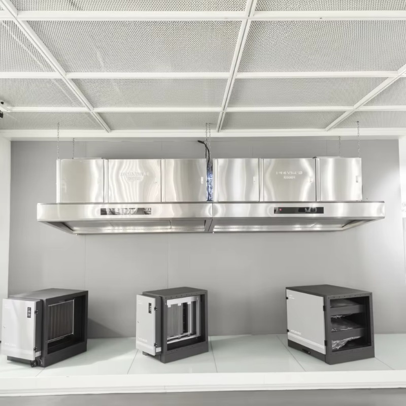 Range Commercial Kitchen - 業務用カスタマイズ可能な201ステンレス鋼98%キッチン排気レンジフード、静電フィルター換気システム付き