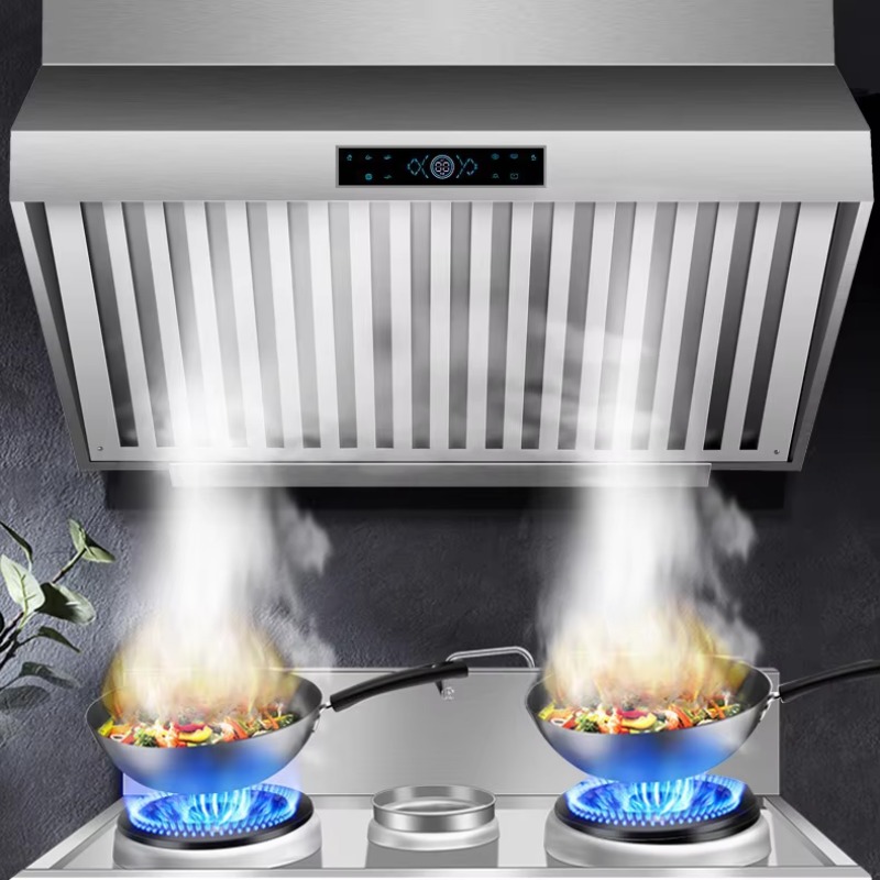 Range Commercial Kitchen - 1.5mステンレス製排気フード業務用厨房レンジフードホテルダブルモーター大型吸排気レンジフードタッチ式