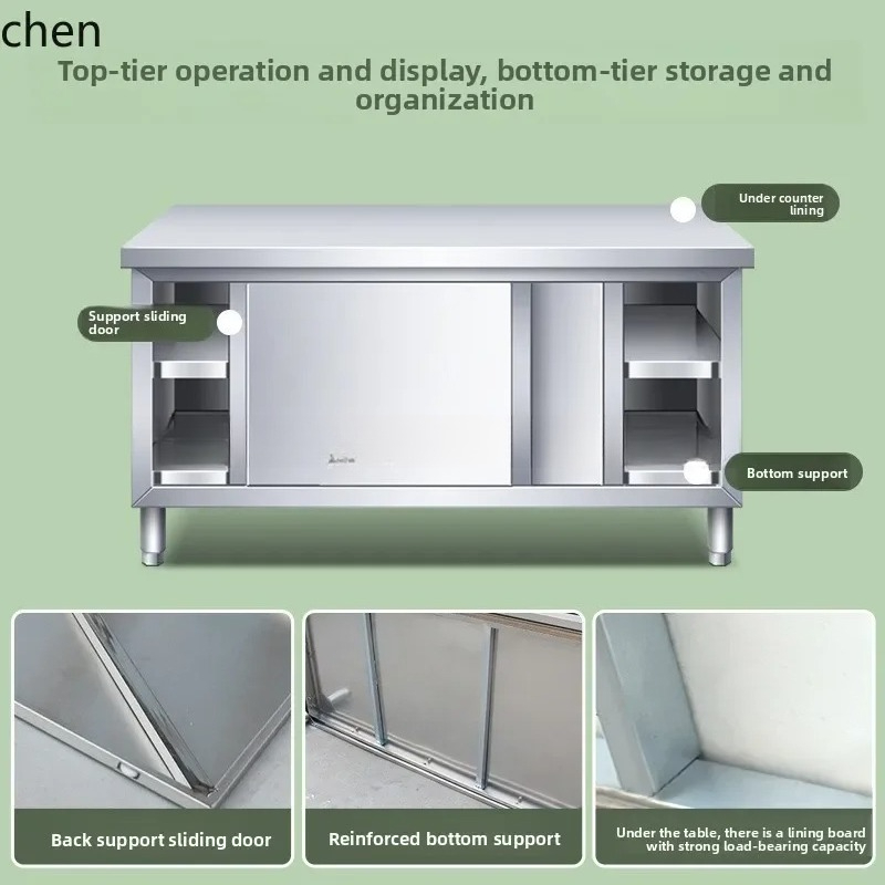 キッチンステンレス鋼製ワークトップ、スライドドア付きまな板収 - Commercial Kitchen Worktops のレビューと価格