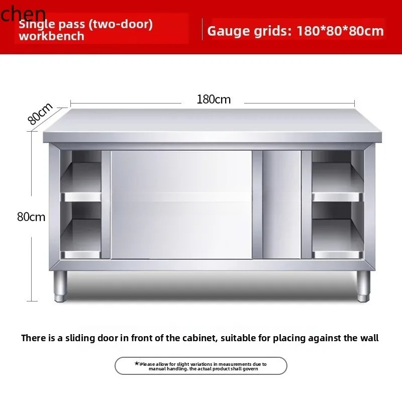 キッチンステンレス鋼製ワークトップ、スライドドア付きまな板収 - Commercial Kitchen Worktops のレビューと価格
