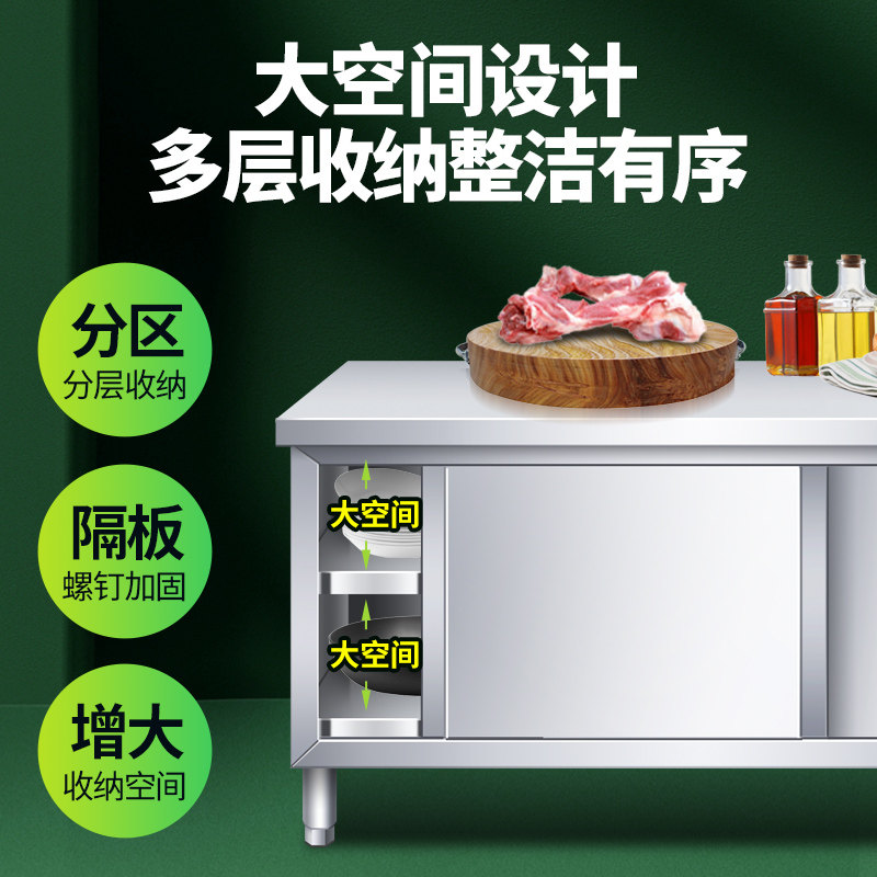 304ステンレス製キッチンカウンタートップ、スライドドア付き - Commercial Kitchen Worktops のレビューと価格