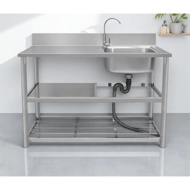 ステンレス製自立式シンク（ワークトップ付き）家庭用および業務 - Commercial Kitchen Worktops のレビューと価格